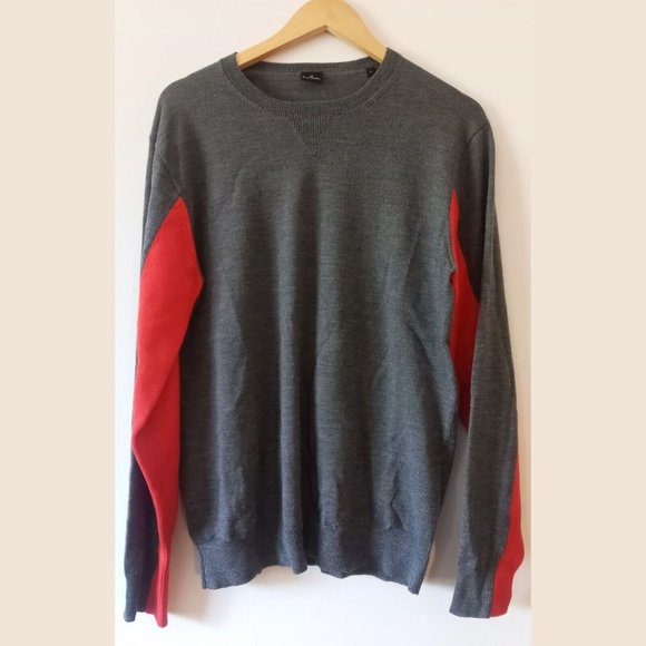 PS PAUL SMITH - Contrasting red sleeve wool sweater Sz M-L - Picture 2 of 10